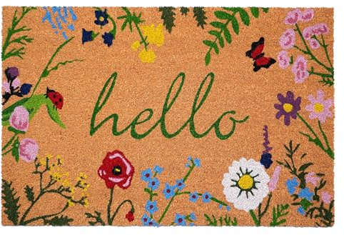Calloway Mills AZ105992436 Floral Hello Doormat, 24 x 36, Multicolor