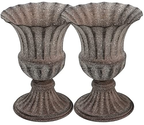 BESPORTBLE Lot de 2 vases funéraires en métal,Vase de table décoratif,Vase de cimetière,En fer,Cimetière,Vase à fleurs,Décoration funéraire,Décoration funéraire pour tombe,Décoration de pelouse