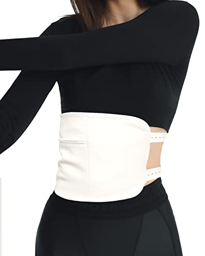 Castor Oil Pack, wiederverwendbare Bio-Rizinusöl-Packung mit Klettverschluss-Gürtel für Leber-Entgiftung, Rizinusöl-Packung (Öl nicht inbegriffen) (Schnalle weiß)