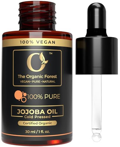 USDA Organic Jojoba Oil - 100% Pure Cold Pressed Jojoba Oil for Skin, Hair, Face, and Nails - Plant Based Oil for Hair and Skin Care - Best Body Oil Moisturizer – 1 Fl Oz