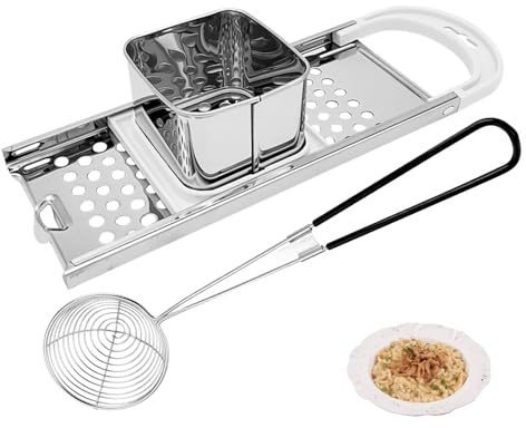 GmeDhc Attrezzo per Spatzli, Spatzle Attrezzo de in Acciaio Inox, Grattugia per Spatzle con Colino in Acciaio Inox per Pasta Manuale per Spaetzle e Noodles Fatti in Casa