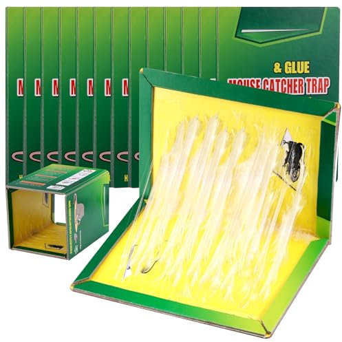 14Pcs Plaque Collante Souris, Piege Souris Écologique Professionnels, Piege a Souris Collante, Puissant Plaque Glue Souris, Attrape Rat Faciles à Utiliser, Pièges à Rats Adaptés Cafards et Araignées