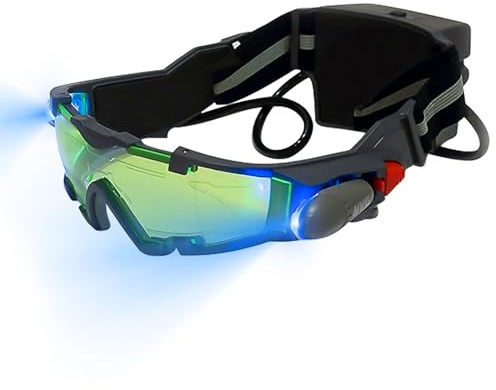 ZONJIE Gafas de visión nocturna, gafas de misión nocturna para niños con luces abatibles, protección ocular, haz de luz doble para carreras, ciclismo, esquí, regalo para niños y niñas