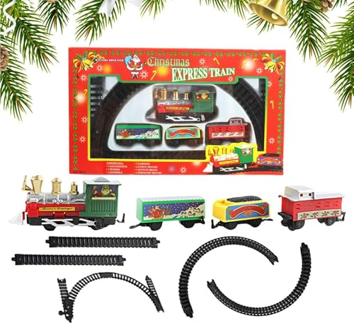 Ensemble de Train pour, Ensemble de Train électrique - Jouets de Noël pour Petits - Train Miniature décoratif, Train de Noël électrique, Trains sous Le Sapin de Noël pour Le Nouvel an