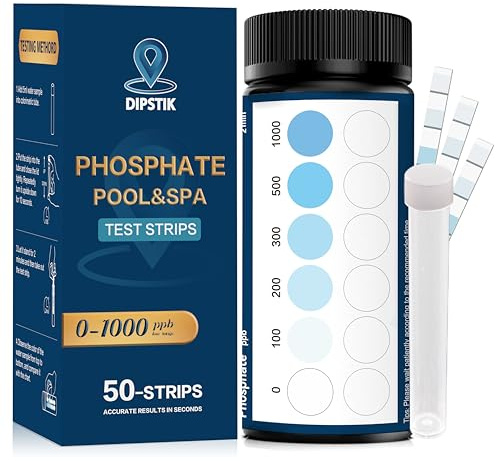 Kit di test per fosfati per piscina, 50 strisce di test per fosfati, test rapido e accurato per l'acqua della vasca idromassaggio e della spa