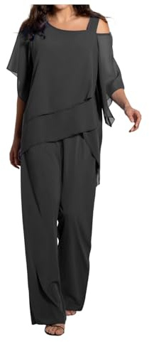 2025 Mujer Casual Hombro Irregular Fiesta Elegante Conjunto De Dos Piezas Traje, Bu2., XL