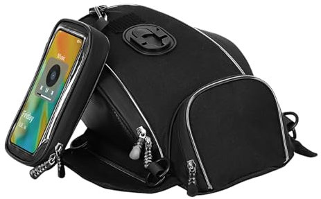 Croovepi Borse da moto, impermeabile, touch screen, borsa da serbatoio, magnetica, impermeabile, grande capacità, sportivi per equitazione, viaggi, cruiser