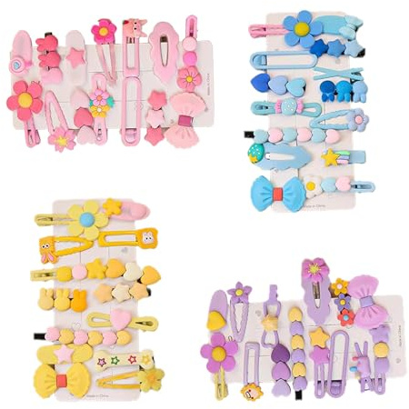 Wemoralix 56pcs Candy Color Hair Clips for Girls, Kids & Teens - Fun Patterns & Durable Design