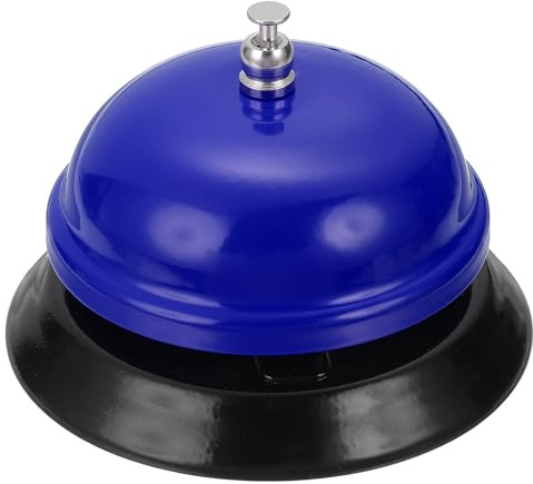 QUARKZMAN Campanello Da Tavolo Per Servizio, 3.35 Pollici Campanello In Metallo Per Ristoranti Hotel Aree Di Ricevimento E Eventi Matrimoni, Blu