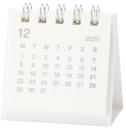 Mini skrivbordskalender 2026, Bagasse-papper, månadsplanerare, december 2025-2026
