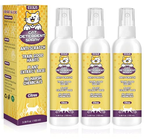 ESIXJS Enhanced Cat Deterrent Spray 10.14 Fl Oz No Scratch for Cats Indoor & Outdoor Keep Off Cat Spray Natural Safe Repellent for Effective Training Aid for Furniture Curtain Sofas Protection