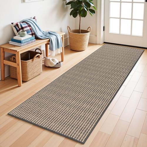 SHACOS Runner Rugs for Hallway 20x59 Rubber Backed Non Slip Kitchen Runner Rug Floor Mat, Stain Resistant Entryway Rugs Indoor Carpet Runners for Bathroom Laundry Living Room, Coffee