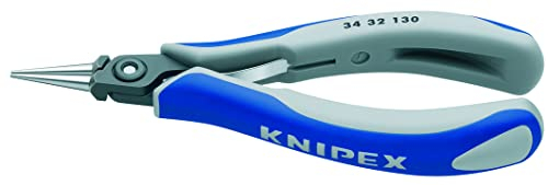 KNIPEX Präzisions-Elektronik-Greifzange mit Mehrkomponenten-Hüllen brüniert 130 mm, 34 32 130