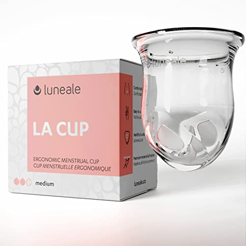 La Cup Luneale Menstruationstasse - Exklusives ergonomisches Design in Zusammenarbeit mit Hebammen - Französische Herstellung - 1100% deutsch medizinisches Platin-Silikon (M - Mittlerer/Starker Fluss)