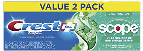 Crest + Scope Complete Whitening Toothpaste Minty Fresh - 5.4 oz (153 g) - Pack of 2