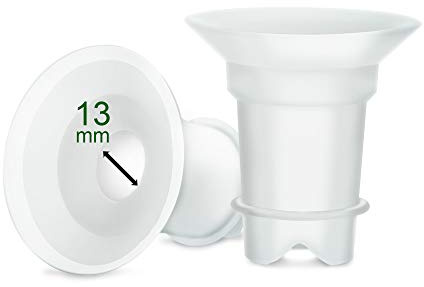Maymom inserts de flasque 13 mm version longue, compatibles avec flasques Freemie 25 mm et flasques 24 mm, compatibles avec cups 24 mm, accessoire compatible, lot de 2