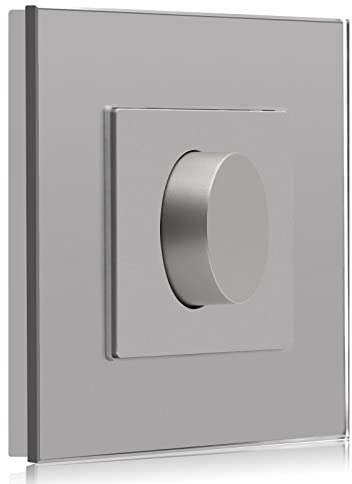 BSEED LED Dimmer Switch Grey,1 Gang Rotary Leading-Edge Dimmer Light Switch 500W,LED Dimmer Switch Suitable for Dimmable Led Lights/Incandescent Lamps