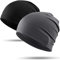 WTACTFUL 2 Stück - Laufmütze Herren und Damen Sportmütze Fahrrad Mütze Skull Cycling Cap Atmungsaktiv für Laufen Radfahren Klettern Motorradfahren Outdoor Kühlende Sommer Beanie Schwarz + Grau