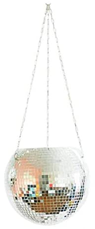 YZJSSL Disco-Kugel-Pflanzgefäß, 6 Spiegel hängender Übertopf Blumentopf-Pflanzenaufhänger mit Haken für Indoor-Outdoor-Pflanzen, Disco-Kugel-Dekor