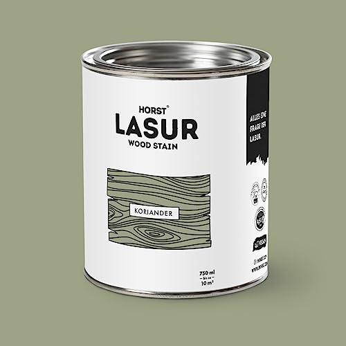HORST Holzlasur – nachhaltige & umweltfreundliche Lasur (100% natürlich) für innen & außen - optimaler Schutz, geruchsneutral & wetterfest – Koriander - 0.75 Liter
