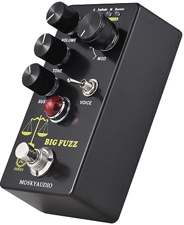 Gitarr effektpedal, gitarr effekt pedal 4 lägen brytare och volym/ton/hållbar kontroller kompakt bärbar digital gitarr effektprocessor för elgitarr – stor FUZZ