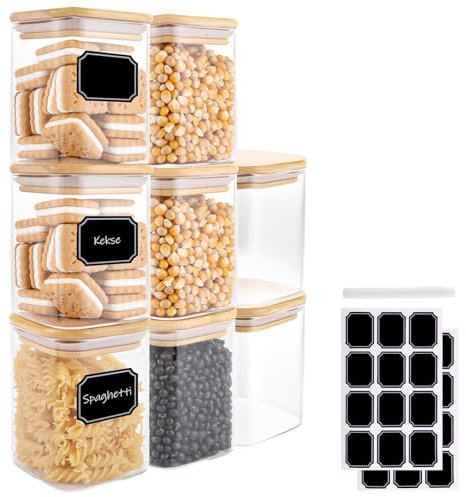 YAYODS 8 Pièces 500ml Bocaux en Verre Hermétique Conserve, Boite Rangement Cuisine Verre, Boite de Rangement avec Couvercle Cuisine, Pots et Bocaux de Conservation,Bocal Hermetique Pour grains de café