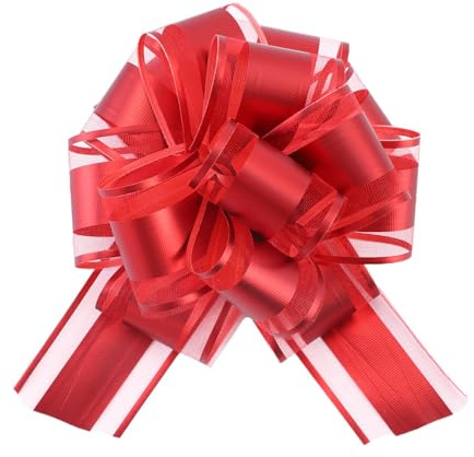 Lilbitty 5 fiocchi regalo, grande fiocco, grande fiocco, idea regalo, grande puleggia per decorazione auto, matrimonio, nuova casa, festa, fiocco, colore rosso