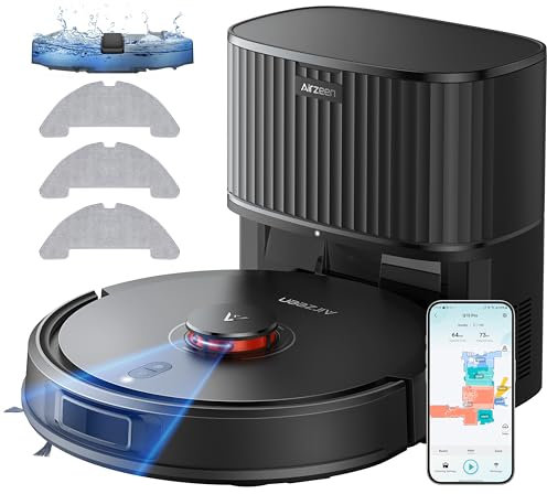 Robot Vacuum Cleaner with Mop, 5000Pa Laser Navigation Robotic Vacuums with 3.3L Self-Empty Base, Smart Mapping,150 Mins Runtime, Schedule, App Alexa Voice Control for Carpet and Pet Hair, Q10 Pro