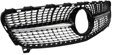 Rejilla Frontal para Benz Clase A W176 A250 para AMG 2016 2017 2018 Parrilla De Parachoques Delantera De Diamante Negro Brillante Rejilla Radiador