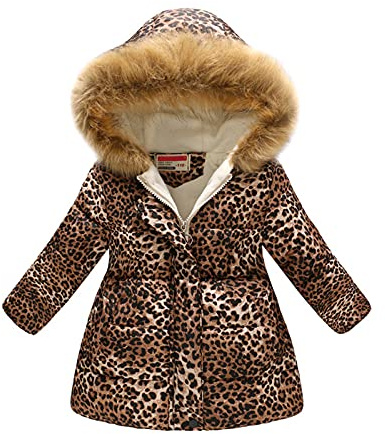 Kids Girls Winter Coat Faux Fur Hooded Windproof Jacket Fleece Liend Padded Thick Warm Parka Outerwear Outdoor Overcoat Cotton Coats Jackets