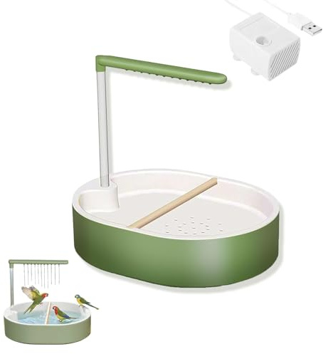 Xanadued Parrot Shower, Automatic Parakeet Bird Bath with Pump, Large Bird Shower Fountain, Bird Bath for Parakeets for Pet Birds, Conure, Cockatoo, Budgie, Lovebird, Finches