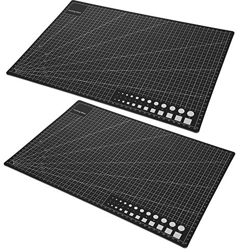 Stylebest A3 Skärmatta Set med 2 Mycket Hållbara Självläkande Skärdynor för Konst, Hantverk och Modelltillverkning - Svart, 30 X 45 Cm