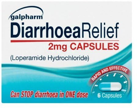 Galpharm 2 mg Loperamide diarrhea relief 6 Capsules
