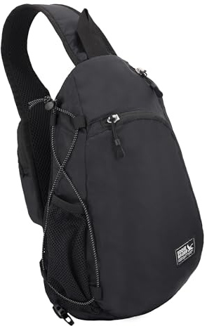 Eddie Bauer Ripstop 8L Shoulder Sling Pack with Padded Air-Mesh Adjustable Crossbody Strap for Right or Left Handed Fit - Black