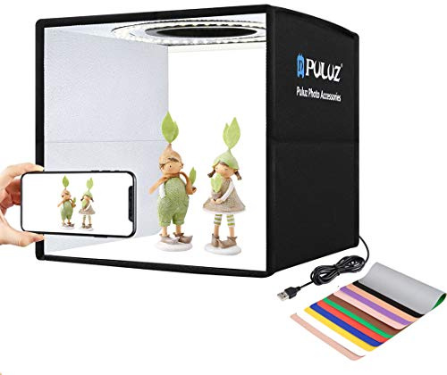 PULUZ Mini caja de luz para estudio de fotografía, kit de tienda de campaña con 6 telones de fondo de doble cara para artículos de tamaño pequeño