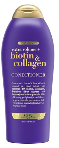 OGX Biotin & Collagen Extra Strength Volumizing Conditioner for Thicker, Fuller Hair, 25.4 fl oz