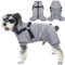 Hjyokuso Wasserdichter Hundemantel, Hundejacke mit Geschirr, Wintermantel Hund für kleine Mittel Große Hunde, Winddichte Winterjacke Hund Outfit mit Reflektierender Streifen und Reißverschluss S-XL