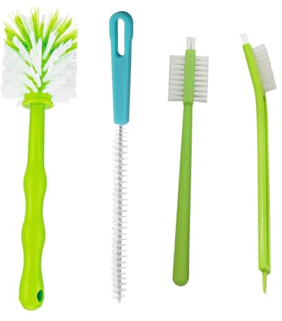 JDCMEI 4er-Set Reinigungsbürste Messerbürste mit Nylonborsten Mixtopfbürste Flaschenbürste Klein Spülbürste für Küchenmaschine Reiniger Spülbürste Set Kompatibel mit Thermomix TM31 TM5 TM6 TM21