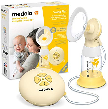 Medela Elektrische Einzelmilchpumpe Swing Flex – kompaktes Design, mit PersonalFit Flex Trichtern und 2-Phasen-Extraktionstechnologie: Medela