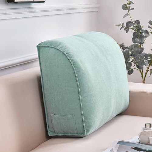 Cuscino ortopedico a cuneo per testiera da lettura con tasca laterale supporto posteriore e cuscino di posizionamento per divano cuscino lombare decorativo (dimensioni: 80 x 45 x 19,8 cm, colore