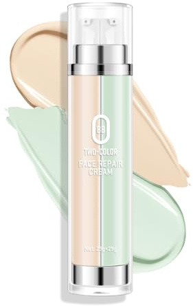 KYDA Two- Color Isolation Cream, Green, Color Correcting Cream, Face Makeup Primer, Oil Control and Moisturizing Skin Tone, Brightening Primer Concealer Foundation, Radiance Skin
