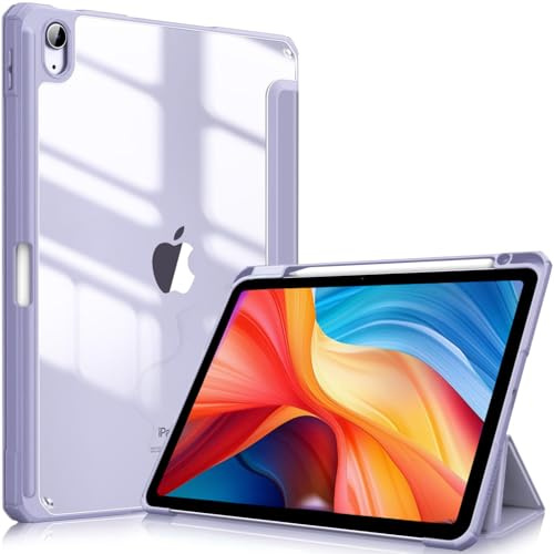 TXWLLIU Custodia per iPad Air 11 Pollici M3/M2 (7a/6a Generazione, 2025/2024) e iPad Air 5a/4a Generazione (2022/2020) 10,9 Pollici, Custodia Protettiva a Tre Ante, Viola Chiaro