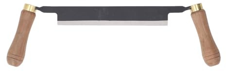 Hyuduo 8-Zoll-Zugmesser aus Kohlenstoffstahl, Holzbearbeitungswerkzeug mit Scheide, Doppelgriff-Design Zum Entfernen von Rinde und Holzformen