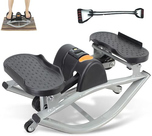 Stepper Fitness a Dondolo Laterale, Trainer per Caviglia Antiscivolo Compatto, Macchina per Allenamento a Casa Portatile con Monitor LCD, per Gambe, Glutei, Addominali