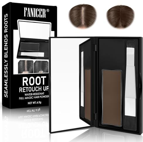 6.5g Polvo Capilarpara Raíce,Sombra para el Cabello,Retoca Raices para Cabello,Hairline Powder–Apto para Hombres y Mujeres,Corrector de Raíces en Polvo,Marrón Medio