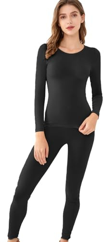 sous-Vêtements Thermiques pour Femmes,sans Doux Usage Quotidien - Thermiques Chauds pour Femmes,pour Couche De Base Pyjamas Voyage Noël Automne Intérieur Extérieur Bureaux