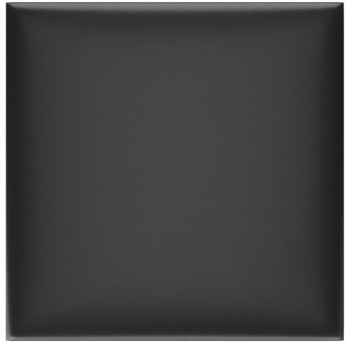 mtlskopl Wandkissen Set Schwarz 30x30 cm 12-teilig Modernes Kopfteil aus Stoff mit Holzunterbau Einfache Wandmontage für Schlafzimmer Jugendzimmer und Gästezimmer