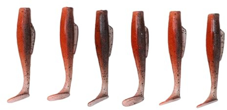 Cryfokt T Tail Fishing Lure 6,7 Cm Mjukt Silikonbeten Dubbla Färg, Naturtrogen Simning Paddle Tail Simbaits för Basöring Sötvattensaltvattenfiske, Hållbart Tårsäkert Ogräsfritt