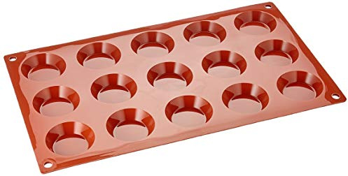 silikomart | SF013 Moule en Silicone pour TARTELLETTA Monoportions, antiadhésif, 15 cavités, Lot de 1 Moule à gâteau, Ø 45 h 10 mm, Made in Italy