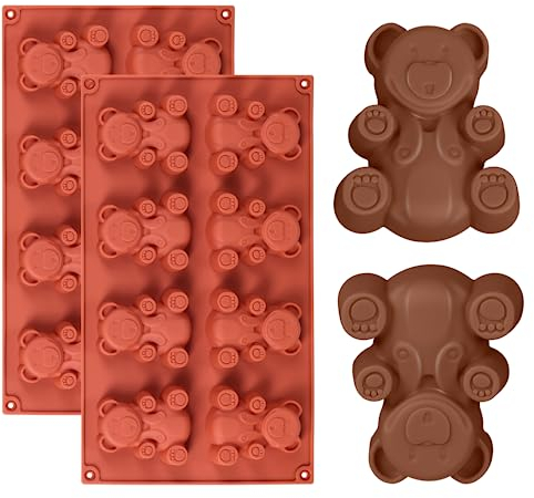 FantasyDay® 8 Cavités Ustensiles à pâtisserie Antiadhésif Moule en silicone Pour Muffins, gâteau au chocolat, moule à savons, Cupcake Et Gelée - Ustensile de cuisine en silicone - Forme de Ours